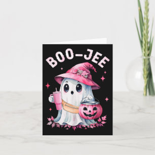 Boujee Boo Jee Spooky Ghost Pink Halloween Pumpkin Karte
