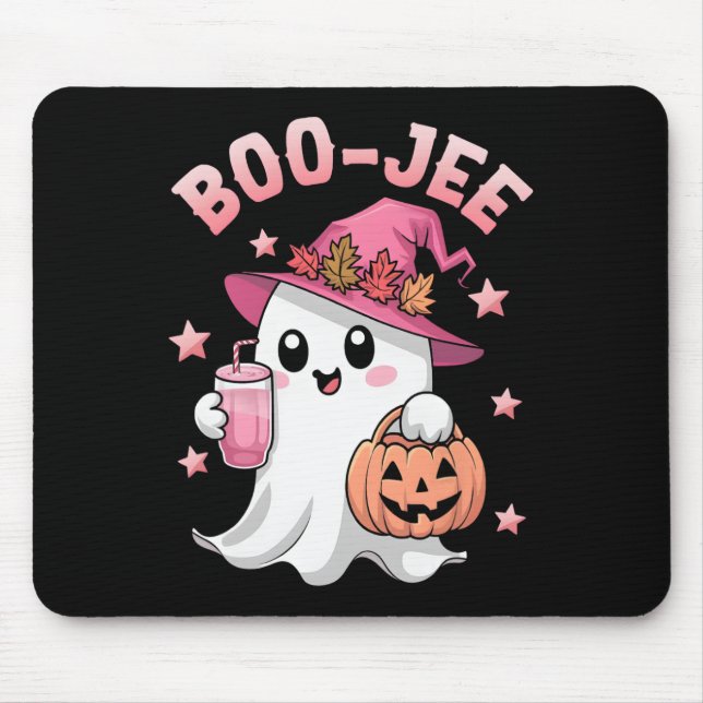 Boujee Boo Jee Spooky Ghost Pink Halloween Pumpkin Mousepad (Vorne)