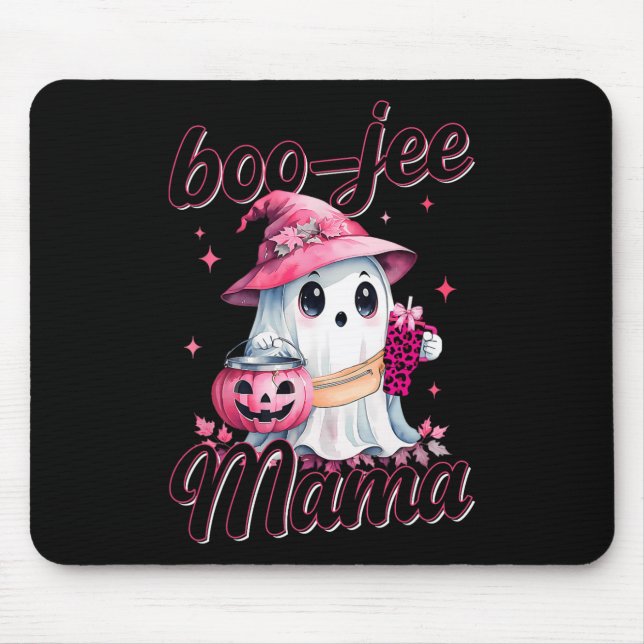 Boujee Boo Jee Spooky Ghost Pink Halloween Pumpkin Mousepad (Vorne)