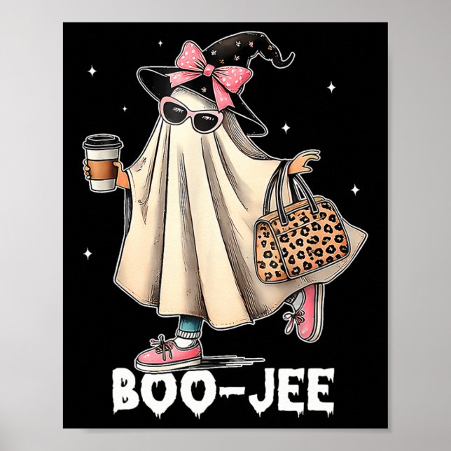 Boujee Boo Jee Spooky Ghost Pink Halloween Pumpkin Poster (Vorne)