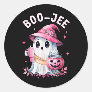 Boujee Boo Jee Spooky Ghost Pink Halloween Pumpkin Runder Aufkleber