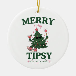 Boujee Frohe und sehr beschwipste Weihnachten Keramik Ornament