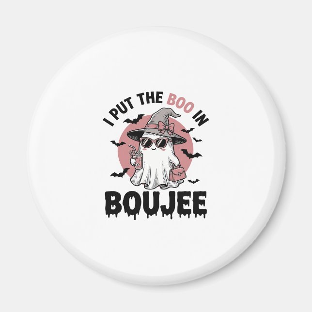 Boujee-Geist Halloween Vintage Gravur Design_1 Magnet (Vorne)