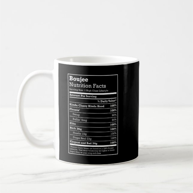 Boujee Nutrition Facts Kinda Bad Bougie Funn Kaffeetasse (Links)