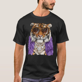 Boujee-Tiger-Leoparden-Sonnenbrille Lustiges Tier T-Shirt