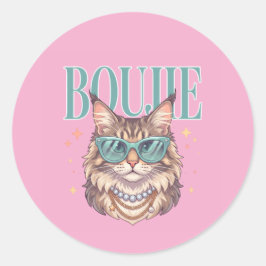 Boujie-Katzen-Aufkleber Runder Aufkleber