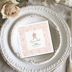 Boujour Bebe Paris French Toile Pink Baby Dusche Serviette