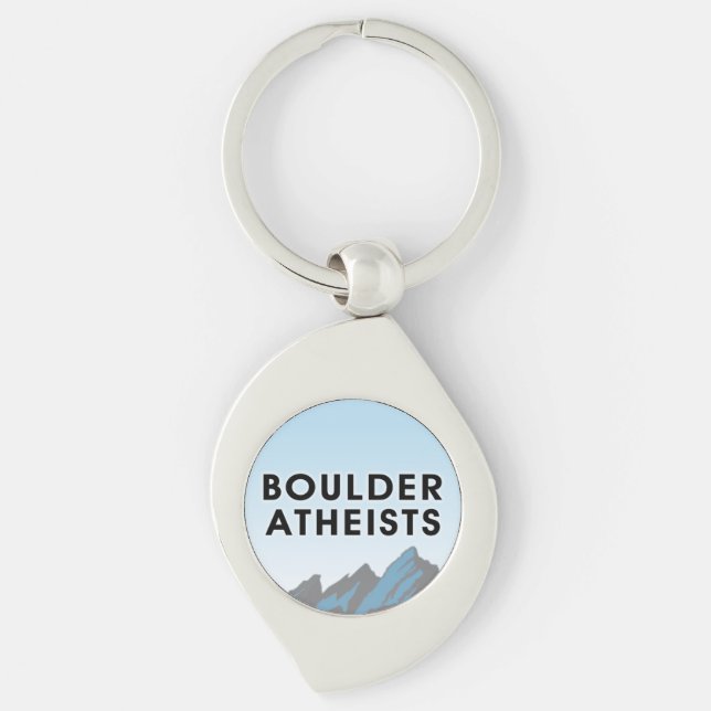 Boulder Atheisten Logo Metall-Schlüsselanhänger Schlüsselanhänger (Vorderseite)