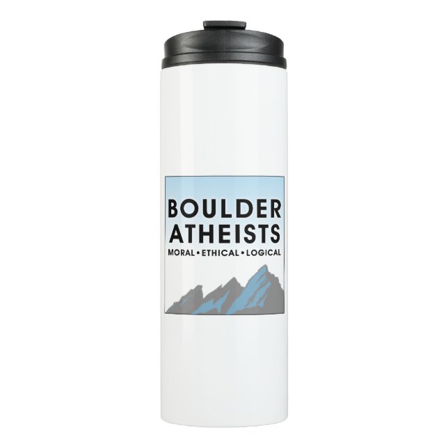 Boulder Atheists Logo Thermobecher Thermosbecher (Vorderseite)