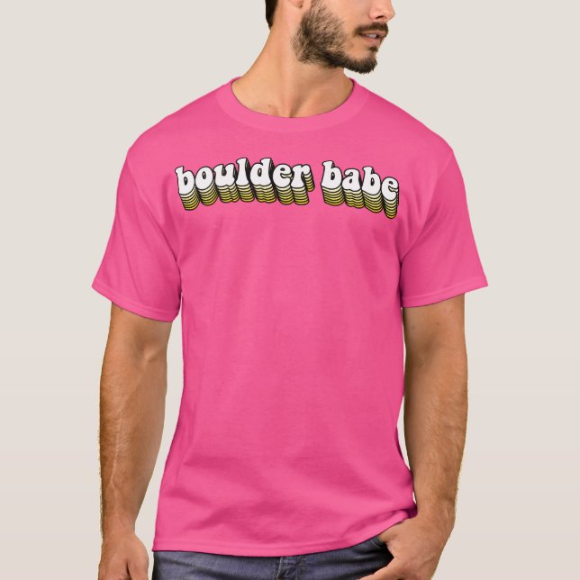 Boulder Babe Hippy Baseball Sleeve T-Shirt (Vorderseite)