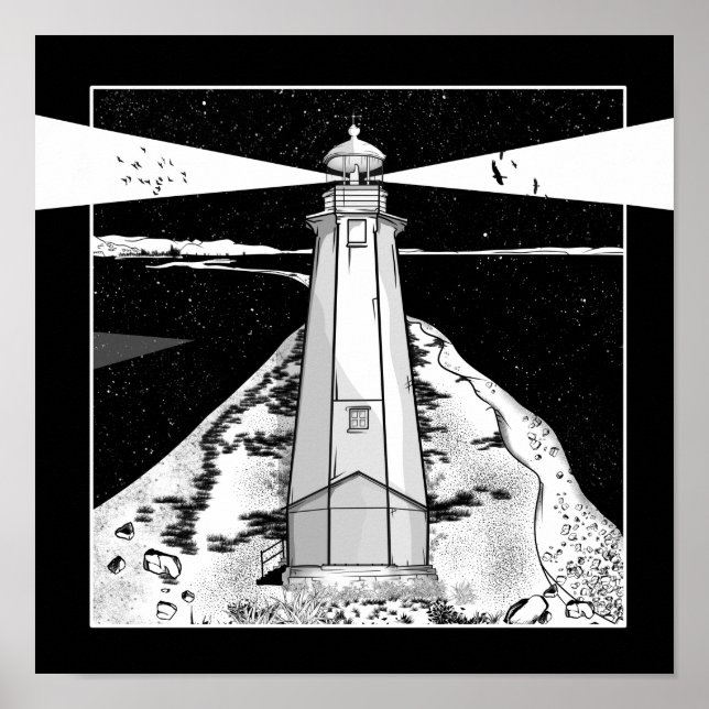 Boulder Bank Lighthouse Poster (Vorne)