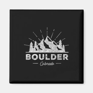 Boulder Colorado Co T-Shirt Vintage Wandern Retro Magnet