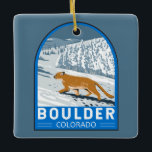 Boulder Colorado Cougar Retro Art Vintag Keramikornament<br><div class="desc">Boulder Vektorgrafik Design. Boulder ist eine Stadt am Fuße der Rocky Mountains,  im nördlichen Colorado. Im Westen sind die von Trail gesäumten Flatirons ragende Felsformationen mit Blick auf die Stadt.</div>