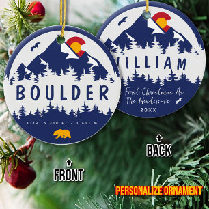 Boulder Colorado Flag Bergsee-Zauber Keramik Ornament