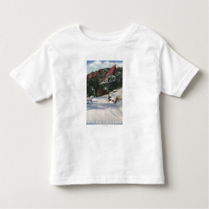 Boulder, Colorado - Flatirons im Winter Kleinkind T-shirt
