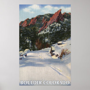 Boulder, Colorado - Flatirons im Winter Poster