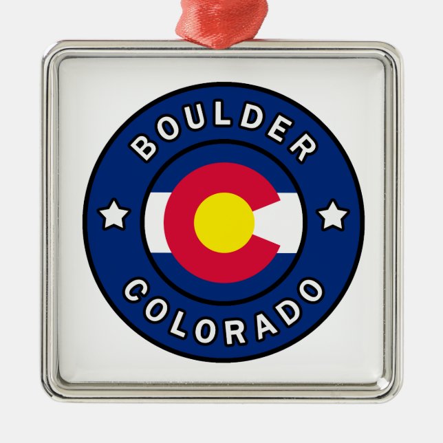 Boulder Colorado Ornament Aus Metall (Vorne)