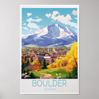 Boulder Colorado Reiseplakat - Atemberaubende Maue Poster