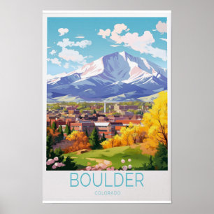 Boulder Colorado Reiseplakat - Beeindruckende Wand Poster
