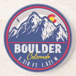 Boulder Colorado Retro Sunset Mountain Souvenirs Getränkeuntersetzer