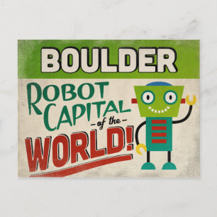 Boulder Colorado Roboter - Lustiges Vintage Postkarte