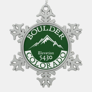 Boulder Colorado Schneeflocken Zinn-Ornament