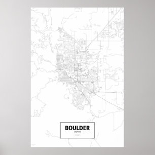 Boulder, Colorado (Schwarzes auf Weiß) Poster
