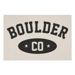Boulder Colorado Vintage Sporty Typography Print Poster