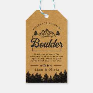 Boulder Colorado Wedding Minimalistisch Welcome Geschenkanhänger