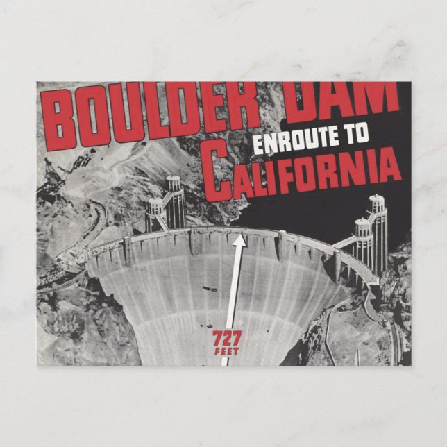 Boulder Dam, Hoover Dam, Amerika Postkarte (Vorderseite)