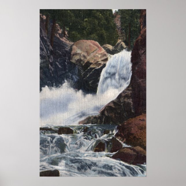 Boulder Falls in Boulder Canyon, Colorado View Poster (Vorne)