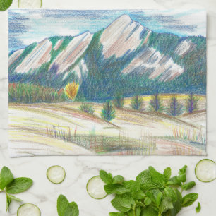 Boulder Flatirons Sommer-in-Herbst Küchenhandtuch Geschirrtuch