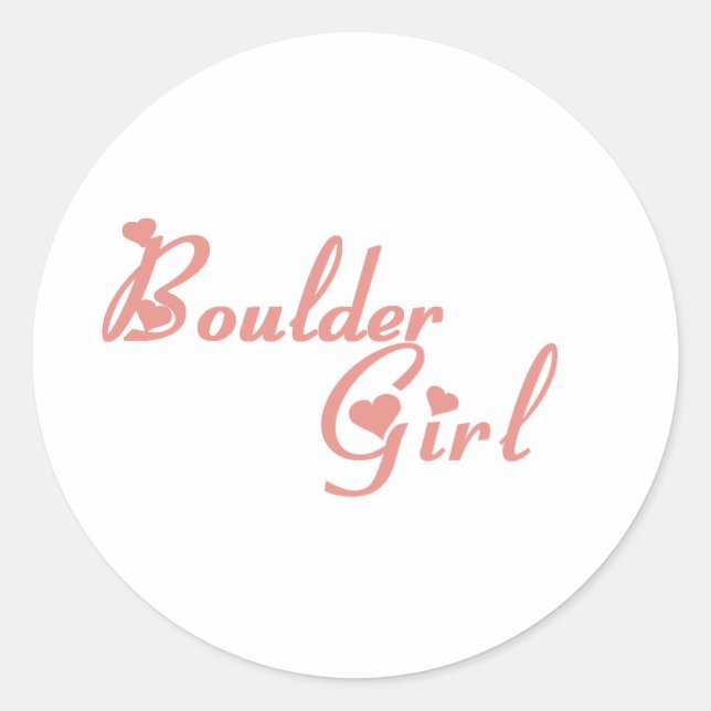 Boulder Girl T-Shirts Runder Aufkleber (Vorderseite)