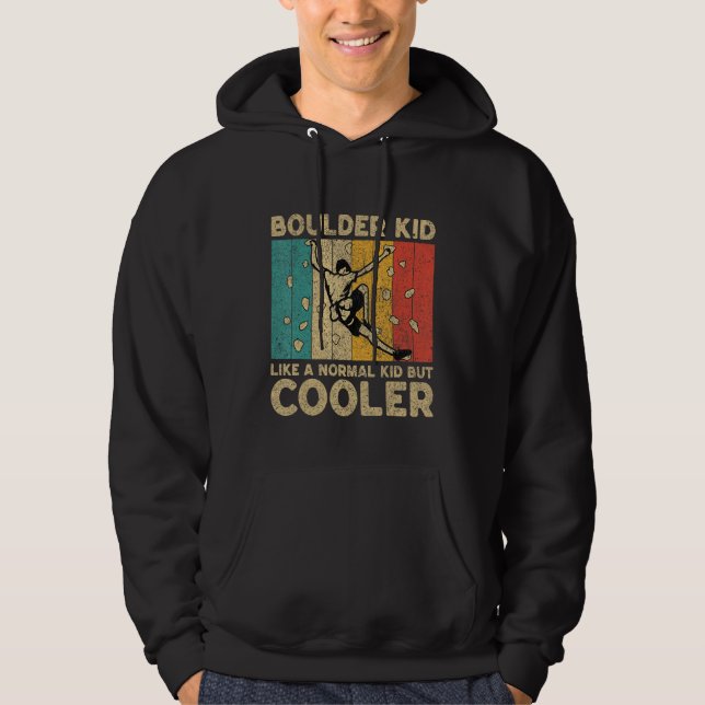 Boulder Kid Funny Rock Climbing Bouldering Kids Hoodie (Vorderseite)