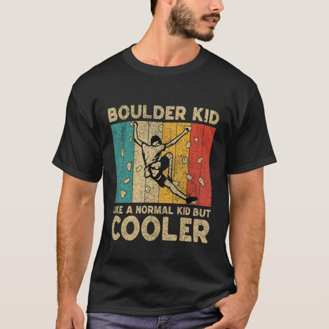 Boulder Kid Funny Rock Climbing Bouldering Kids T-Shirt (Vorderseite)