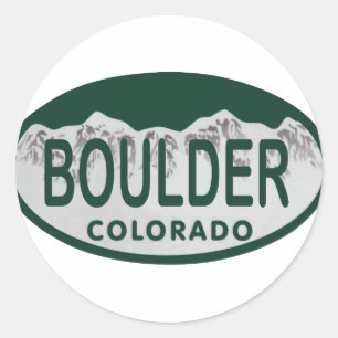 Boulder Licence Oval Runder Aufkleber