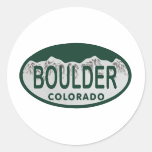 Boulder Licence Oval Runder Aufkleber