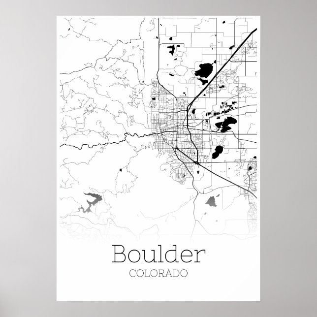 Boulder Map - Colorado - City Map Poster (Vorne)