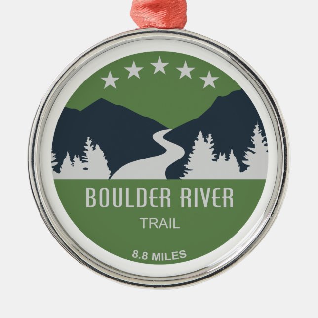 Boulder River Trail Washington Ornament Aus Metall (Vorne)