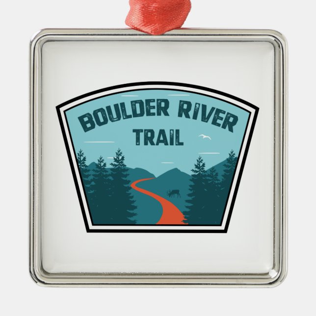 Boulder River Trail Washington Ornament Aus Metall (Vorne)
