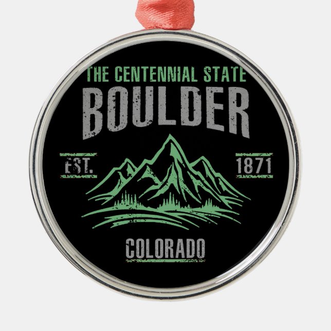 Boulder Silbernes Ornament (Vorne)