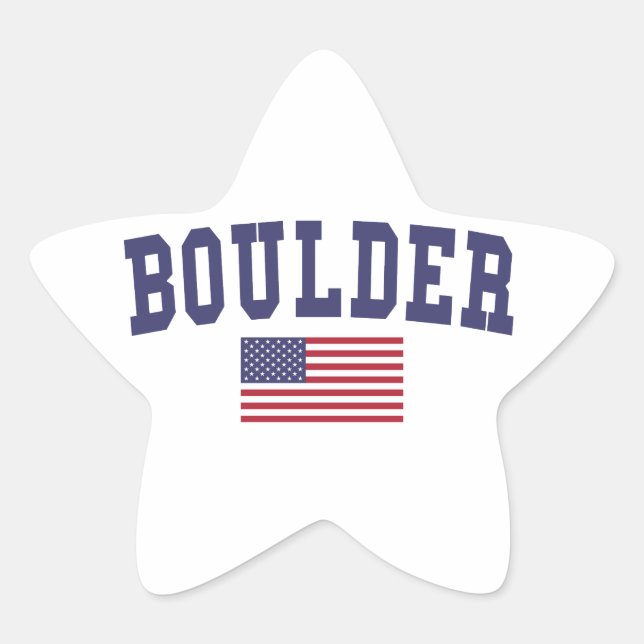 Boulder US-Flagge Stern-Aufkleber (Vorderseite)
