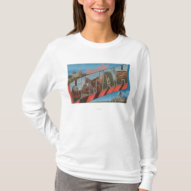 Boulder, UtahLarge Buchstabe ScenesBoulder, UT T-Shirt (Vorderseite)