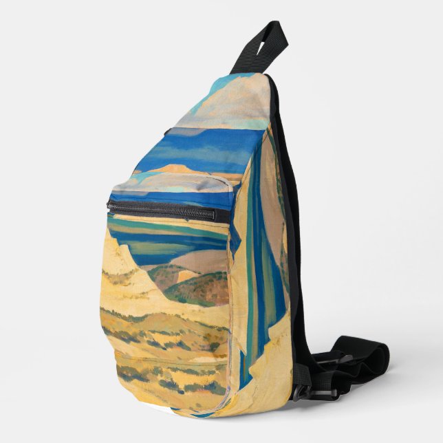 Boulder Valley von Maynard Dixon Crossbody Bag (Rechte Ecke)