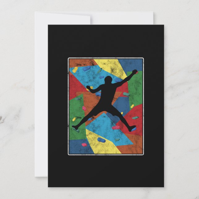 Boulder Vintag Wall Klettern Sportgeschenk Einladung (Vorderseite)