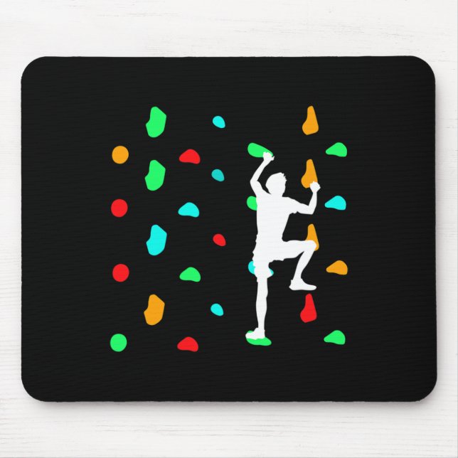 Boulderer beim Bouldern an der Kletterwand  Mousepad (Vorne)
