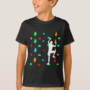 Boulderer beim Bouldern an der Kletterwand T-Shirt