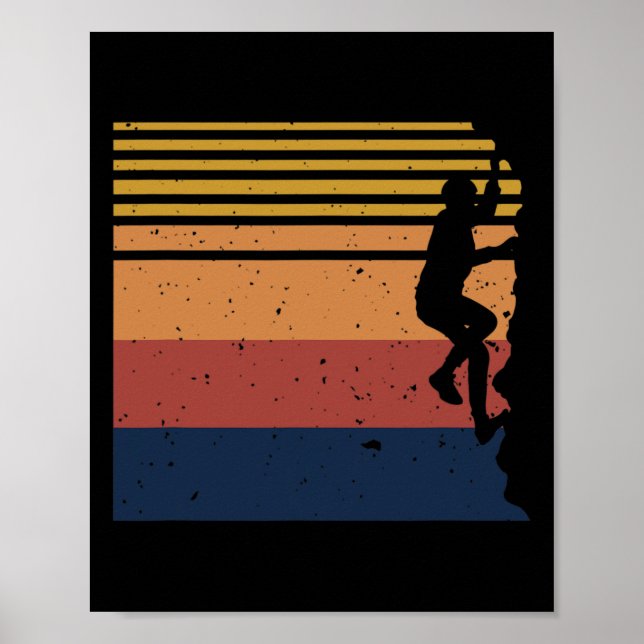 Boulderer im Vintage-Stil Retro Poster (Vorne)