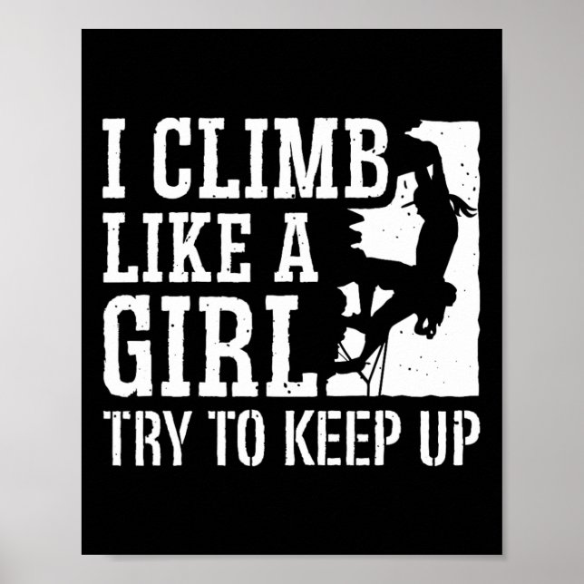 Bouldering-Bergsteigerin Kletterin Mädchen  Poster (Vorne)