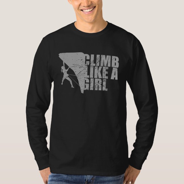 Bouldering   Climb Like A Girl T-Shirt (Vorderseite)